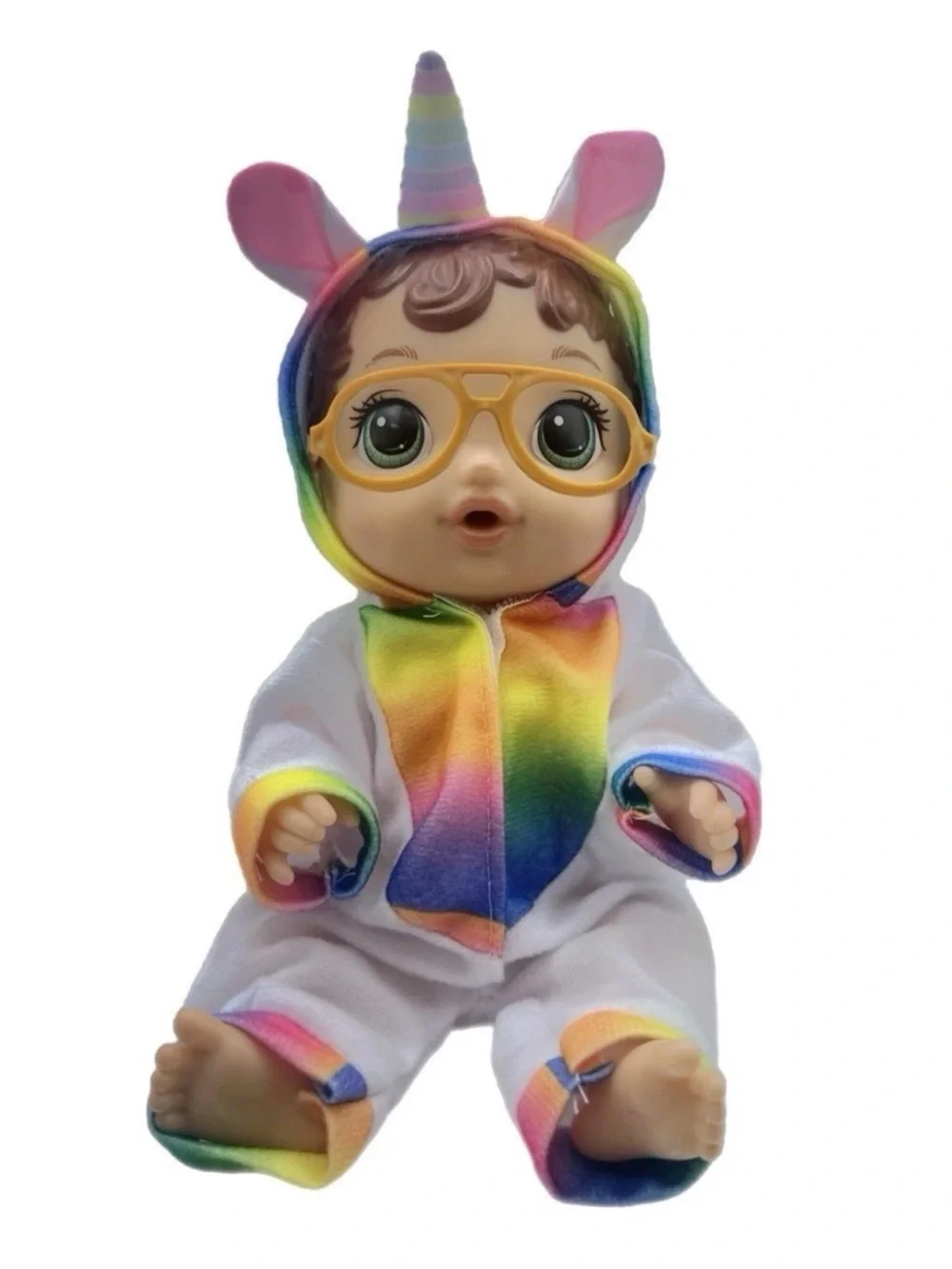 Unicorn Rainbow Baby Doll Set with Accessories - Pink/Multicolor